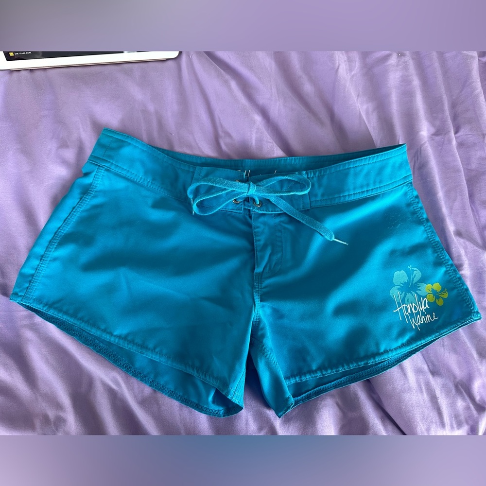 Honolua Wahine board shorts teal color